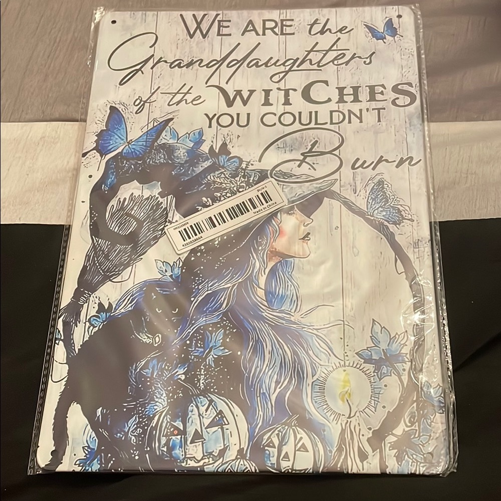 Blue and Black Witch Art Wall Decor